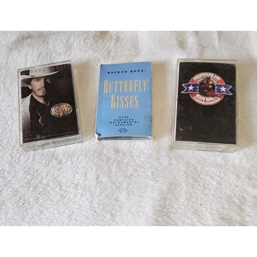 Lot 3 Country Cassettes George Strait Confederate Railroad Raybon Bros Butterfly